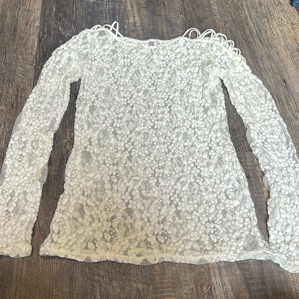 Intimately free people Lace long sleeve bodycon top Medium